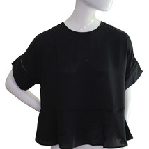 Lands End Women&#39;s Size 10 Petite Short Sleeve Peplum Top, Black - $24.99