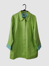 Caribbean Joe Jacket Women PXL Raincoat Button Down Long Sleeve 100% Cotton - $28.01