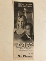 LAX Tv Series Print Ad Vintage Heather Locklear Blair Underwood TPA2 - £4.66 GBP