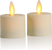 NIB SET 2 Luminara Moving Flame Flameless Tealight CANDLES 1.4&quot; x 2&quot; PEA... - £16.81 GBP