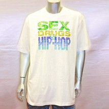 Men&#39;s Parish White &quot;Sex Drugs &amp; Hip Hop&quot; Short Sleeve Tee Shirt NWT - £45.42 GBP