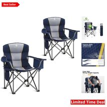 Heavy Duty Camping Chair - 500LBS Capacity, Oversized with Cooler Bag &amp; ... - $232.60