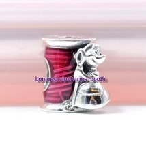 925 Sterling Silver Disney Cinderella Suzy Mouse Needle &amp; Thread Charm - £14.54 GBP