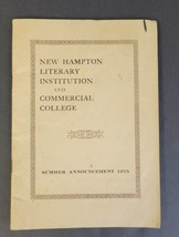 New Hampton Literary Institution Commercial College Summer Annoucement 1... - £12.83 GBP