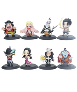 8cm Q Version One Piiece Anime Kawaii Figure Cake Ornaments Doll Gift 8P... - $35.54 CAD