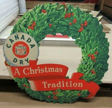 Vintage Canada Dry Christmas Tradition Wreath Decoration Cardboard Doubl... - $269.87
