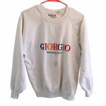 Vintage 80s GIORGIO Beverly Hills Logo Promo Crewneck Sweatshirt Stains ... - £37.92 GBP