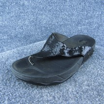 FitFlop Sequins Women Flip Flop Sandal Shoes Black Synthetic Size 7 Medium - £19.49 GBP