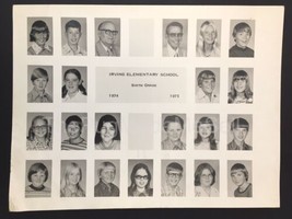 1974 - 1975 IRVING ELEMENTARY SCHOOL Sixth Grade Class Photo 7.5&quot;x10&quot; Vi... - $15.00