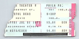 The Grateful Dead Film Ticket Stub Juillet 1 1977 Philadelphia Pennsylvania - $49.49