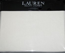 Ralph Lauren Cream Classic Weave Woven Cotton King 108&quot; x 90&quot; Blanket NI... - £103.90 GBP