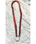 Paracord Rope Handmade 15 Inch Lanyard Red Black - $13.56 CAD