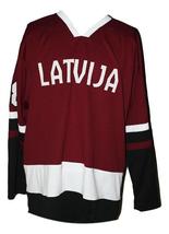 Any Name Number Team Latvia Custom Hockey Jersey New Sewn Maroon Any Size image 4