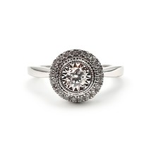 Ladies 9k white gold diamond engagement ring/Diamond cluster ring for women - £1,674.78 GBP