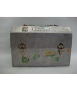 Vintage Metal Lunch Box Silver Miners Construction Lunchbox Pail Stickers - £29.41 GBP