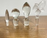 Lot of Vintage Bottle Stoppers 4 Pieces Clear Glass Different Sizes - $14.69