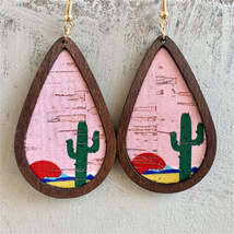 Pink Polystyrene &amp; Wood 18K Gold-Plated Cactus Drop Earrings - £10.94 GBP