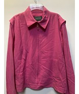 Lauren Ralph Lauren NWTS 100% SILK Jacket Large Hot Pink Full Zip Vintag... - $42.82