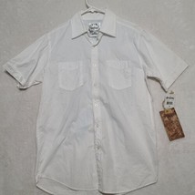 Modern Culture Men’s Shirt Sz M Medium White Short Sleeve Botton Up Casual - $20.87