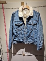 Denimco Blue  size 12 jeans jacket faux fur line  Express Shipping Free Return - £25.17 GBP