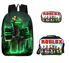 Roblox Backpack Package Series Schoolbag Lunch Box Pen Case Green Light - £48.10 GBP