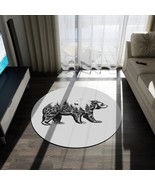 Bear Forest Round Rug 60&quot; Bright Fun Picture Perfect Print 100% Polyeste... - £117.63 GBP