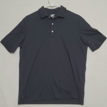 LANDS END Golf Polo Shirt Mens M Medium Short Sleeve Black - $15.86