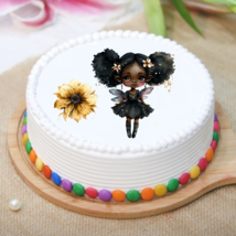 Beautiful Black Fairy Edible Image Edible African American Birthday Cake... - $16.47