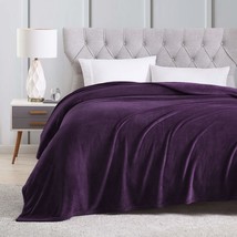 Fleece Blanket King Size Purple Throw Blanket For Bed Or Couch - Microfi... - £45.49 GBP