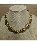 Vtg Anne Klein Necklace 90s Couture Knotted Gold-Tone Chunky Movie Prop ... - $123.07 CAD