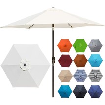 7.5 Ft Patio Umbrella, Yard Umbrella Push Button Tilt Crank (Cream White) - £65.64 GBP
