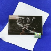 Decorative Art Tile Laser Engraved Outdoor Waterfall Scene 12&quot; x 7&quot; - £24.20 GBP