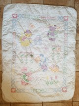 Baby Toddler Blanket Handmade Cross Stitch Animals Farm Veggies &quot;MATTHEW&quot; FS - £15.97 GBP