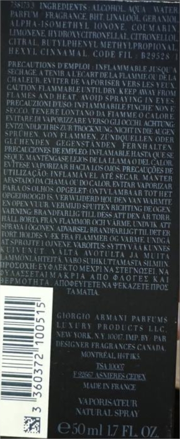 Armani Code Pour Homme - Spray Eau De Toilette - For Men - 50ml / 1.7 fl. oz. Item image 2