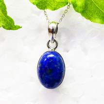 925 Sterling Silver Lapis Lazuli Necklace Handmade Jewelry Birthstone Necklace - £27.15 GBP