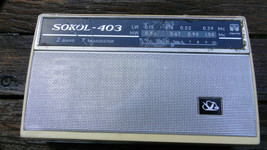 Vintage Soviet USSR  Portable AM LWE Pocket Radio Receiver Transistor SOKOL 403 - $18.53