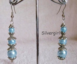 Glass Pearl Charm Hand Created Beaded Earrings 2 Color Choices - $9.49