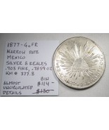 1877-GoFR Narrow Date Mexico Silver 8 Reales AU Details Coin AN758 - £88.81 GBP
