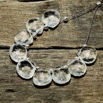 9pcs Natural Crystal Quartz Heart Beads Loose Gemstone 24.70cts Size 9x9mm - £9.38 GBP