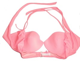 Victoria&#39;s Secret Coral Peach Pink Underwire Halter Bikini Top Size 32D NWOT - £35.96 GBP