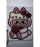 Handmade Sparkling Diamond Painting - Cute Kawaii Cat Monster Wall Decor - $180.00