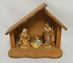 Holy Family Set by Fontanini, MARY, JOSEPH, BABY JESUS WOOD STABLE 1991 ... - $166.97