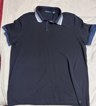 Perry Ellis Polo Shirt Men’s Size XX Large Blue Short Sleeve Collar Golf - £11.36 GBP