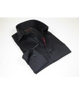 Men Dress Shirts AXXESS Turkey 100% Soft Egyptian Cotton 223-07 Solid Black - £73.06 GBP