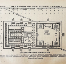 1885 Plan For Temple Diagram Wood Engraving Victorian Sunday School F15M - €11,01 EUR