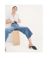 Madewell Tall Wide Leg Crop Button Fly Raw Hem Jeans Size 23 MSRP $128 - $116.25 CAD