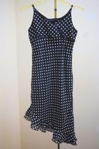 Limited Too 10 Dress Black White Polka Dot Asymmetric Tiered Ruffle Hem Holiday - £9.41 GBP