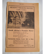 1960 Two sided South Africa Ad Mount Nelson Hotel &amp;The Mountain Inn - $12.32 CAD