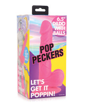 Pop Peckers 6.5&quot; Dildo W/balls - Pink - £8.82 GBP