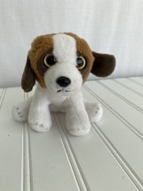Russ St. Bernard Dog Baby Yomiko Plush 5.5&quot; Tall Sitting Big Eyes Brown &amp; White - £11.23 GBP